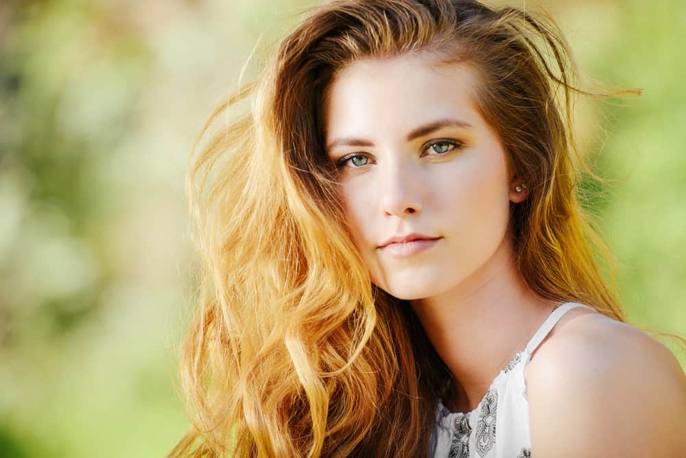 Woman with wavy hair