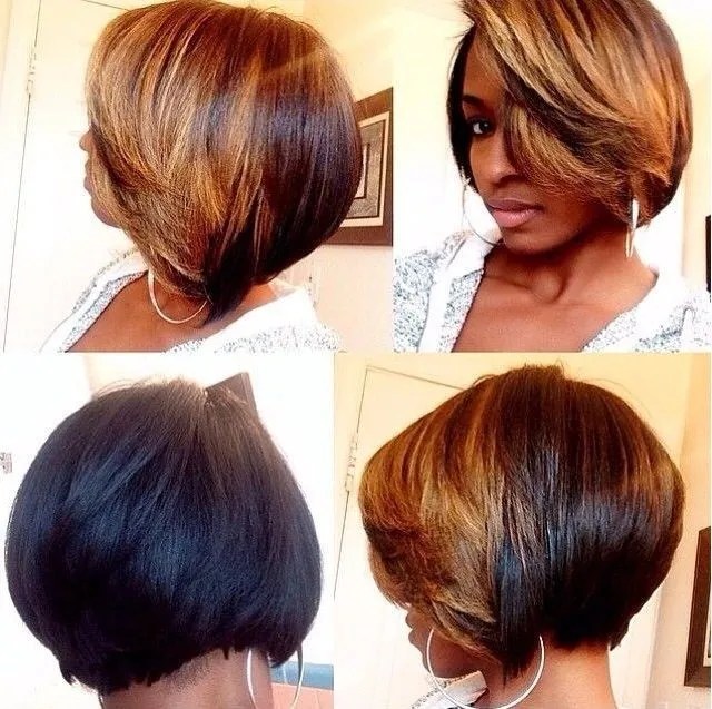 Short thick bob hairstyle for black women