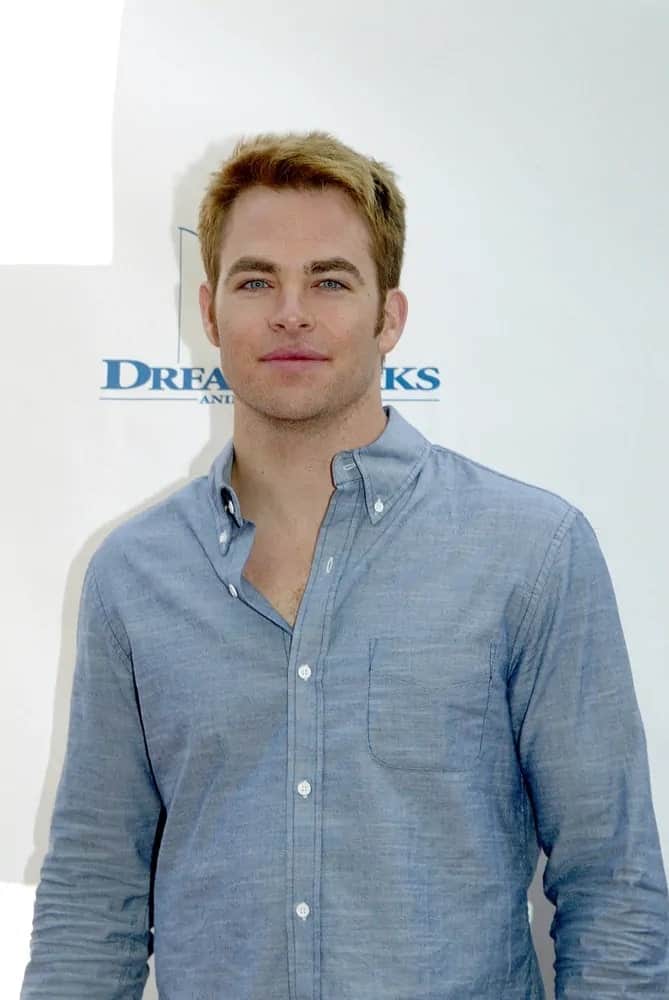 Chris Pine's brilliant blue eyes goes quite well with his sandy blond highlights swept to the side when he attended the 3rd Annual Milk and Bookies Story Time 2012 Celebration in Los Angeles, CA.