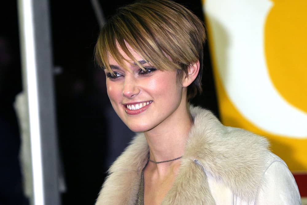 38.Keira Knightley with eye-sweeping bangs