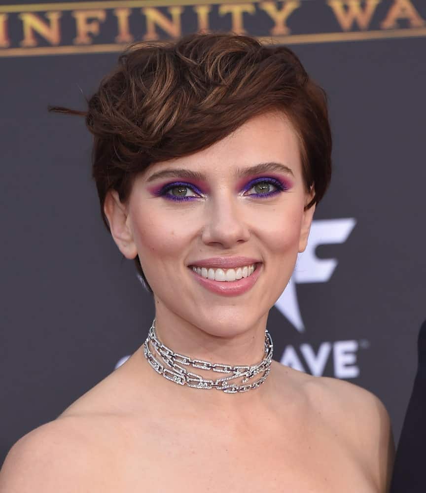 Scarlett Johansson arrives to the Marvel Studios 'Avengers: Infinity War' World Premiere on April 23, 2018 in Hollywood, CA.