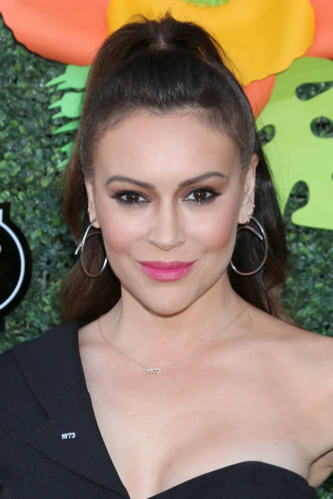 Alyssa Milano at the Lifetime TV Summer Luau at the W Hotel on May 20, 2019 in Westwood, CA.