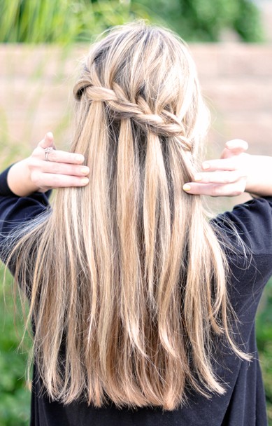 Waterfall Braid Hairstyle for Long Hair