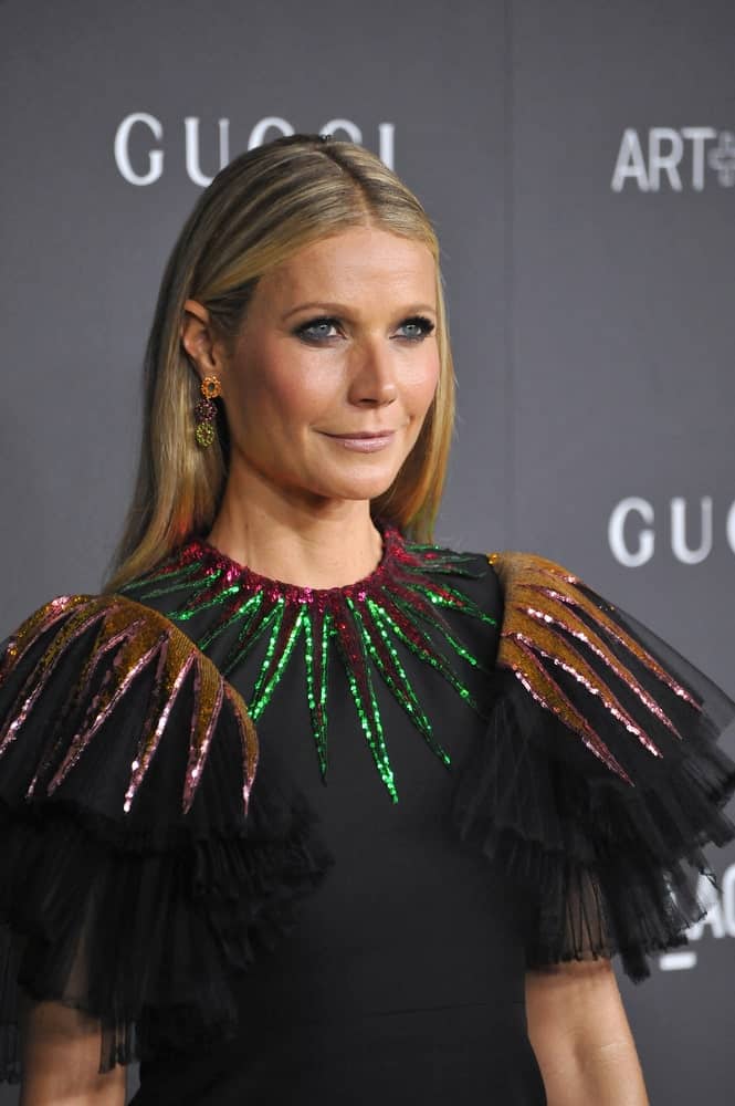 The actress matched her edgy black outfit with slick center-parted hair during the 2016 LACMA Art+Film Gala at the Los Angeles County Museum of Art held on October 29th.