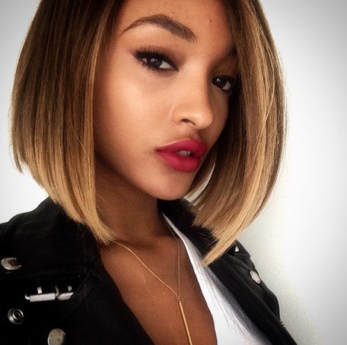 Jourdan Dunn sleek bob cut