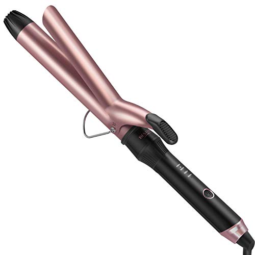 BESTOPE 1.25 Inches Curling Iron Wand Tourmaline Ceramic Coating Hair Curler with Anti-Scald Insulated Wand Tip(Include Glove)