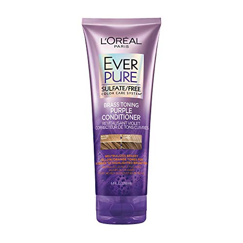 L'OrÃ©al Paris Hair Care EverPure Sulfate Free Brass Toning Purple Conditioner for Blonde, Bleached, Silver, or Brown Highlighted Hair, 6.8 Fl. Oz