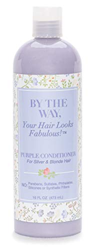 Purple Conditioner by The BTW Co. for Silver, Gray & Blonde Hair: Brighten and Remove Yellow or Brassy Tones with No Sulfates, No Parabens - 16 ounce - Cruelty-Free for Color-Treated and Natural Hair