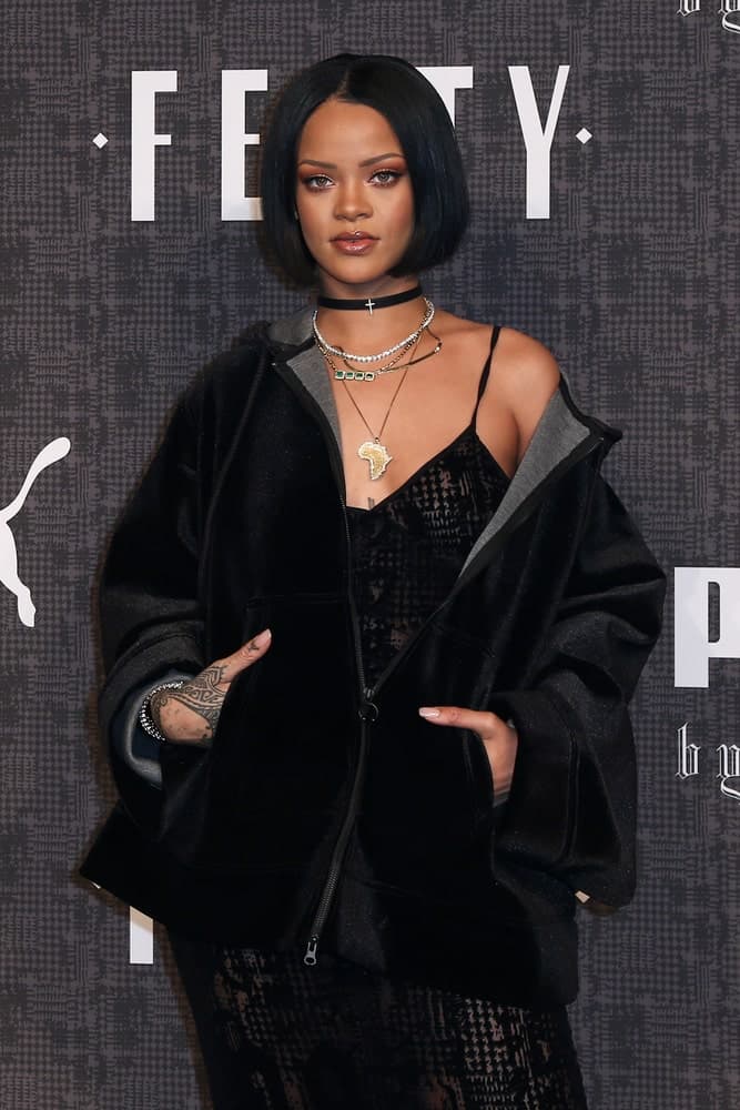 Recording artist Rihanna attends the FENTY PUMA by Rihanna AW16 Collection during Fall 2016 New York Fashion Week at 23 Wall Street on February 12, 2016 in New York City.