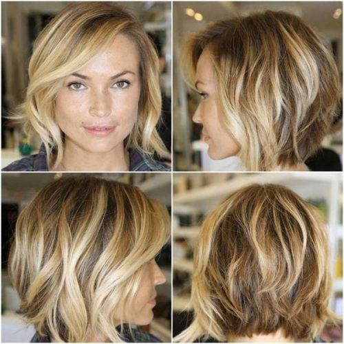 Slightly angled chin-length bob for thin hair