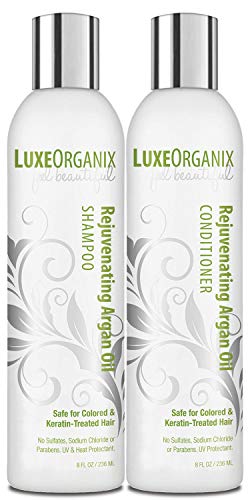 Moroccan Oil Shampoo and Conditioner: Sulfate Free for Color Treated and Keratin Hair Treatments - Sodium Chloride Free, Best for Curly, Frizzy or Dry Hair. No Parabens or Salt. (8 oz Set) Made In USA