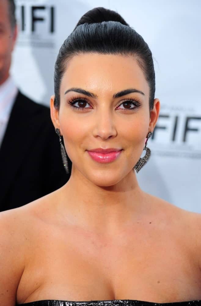 Kim Kardashian opted for a neat high bun during the 2010 Annual FiFi Awards by the Fragrance Foundation, The New York State Armory, New York on June 10, 2010.