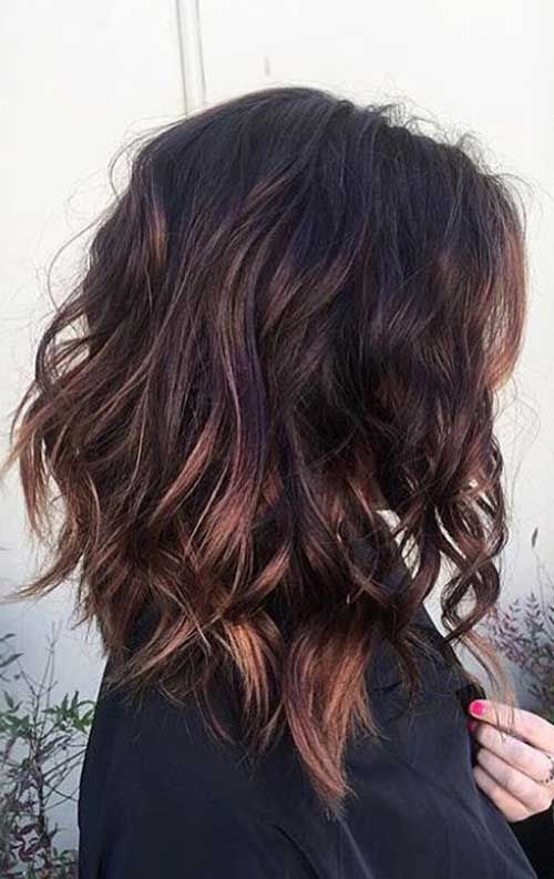 layered brunette lob hair ideas for women