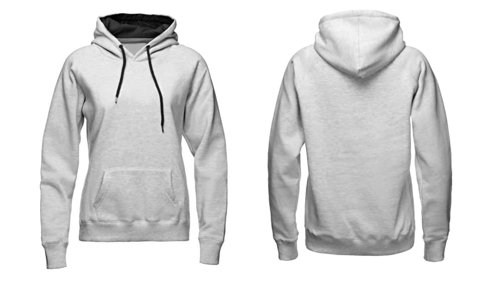 Plain white hoodie for men and women.