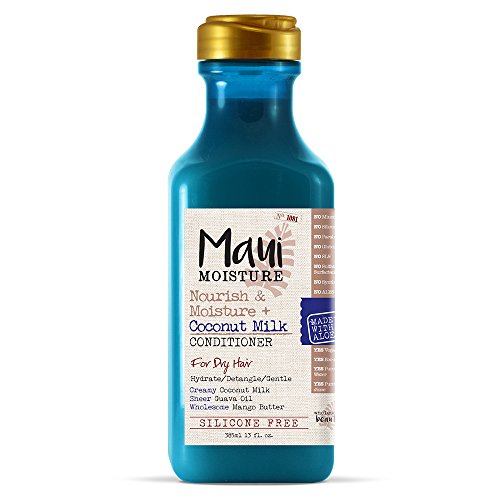 Maui Moisture Nourish & Moisture + Coconut Milk Conditioner, 13 Ounce, Lightweight for Daily Use Without Product Build-Up, Silicone Free Conditioner with Coconut Milk and Guava Oil