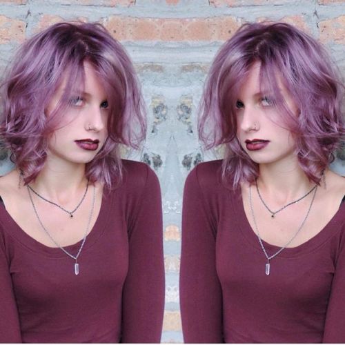 Purple Messy Bob Hairstyle