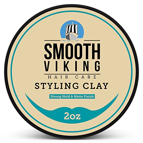 Hair Styling Clay for Men â€“ Pliable Molding Cream with Matte Finish â€“ Product for Textured, Thickened & Modern Hairstyles â€“ Shine Free â€“ 2 OZ â€“ Smooth Viking