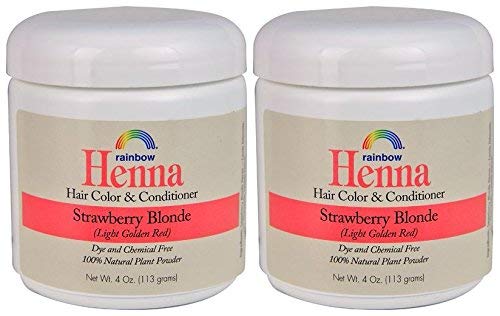 Rainbow Research Henna Strawberry Blonde Hair Color and Conditioner (Pack of 2) With Chamomile, 4 oz. each.