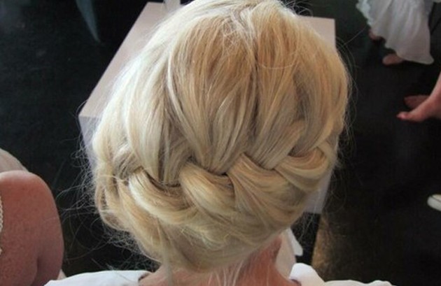 Back View of French Braid Hairstyle