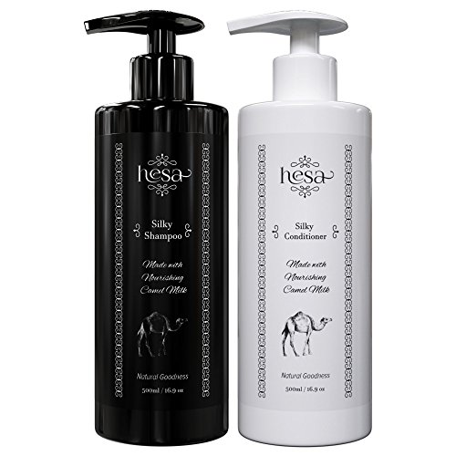 Natural Shampoo & Conditioner Set with Camel Milk & Argan Oil - For Damaged, Colored & Dry Hair - Anti Dandruff - Sulfate Free - Anti-Frizz - Deep Cleaning & Conditioning Hair Treatment 500ml/16.9 x 2