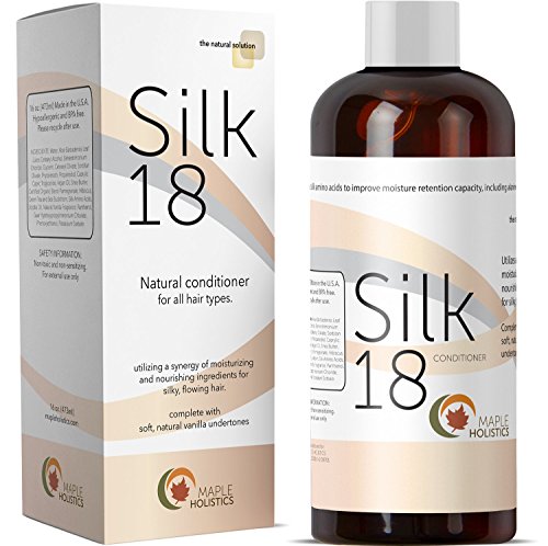 Silk18 Natural Conditioner for Women & Men with Dry & Damaged Hair Safe for Color Treated Hair Sulfate Free with Pure Argan Oil Silk Amino Acids Shea Butter Sea Buckthorn Oil Jojoba Oil Keratin 16 Ounce