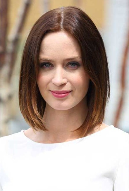 Ombred Bob Hairstyle - Classic Center Parting Short Bob Hairstyle