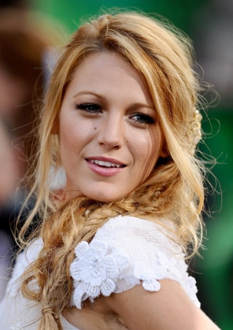 Blake Lively Messy Braided Hairstyle for Summer