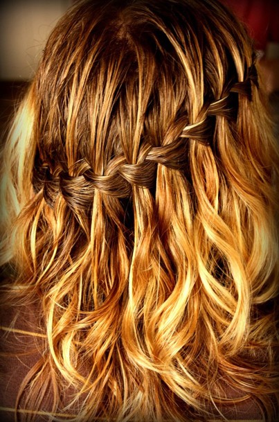 Waterfall Braid for Wavy Hair