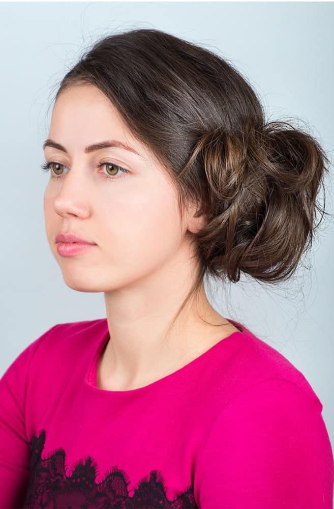 Step 9: Loosen or tighten the bun as much as you want and make sure all angles of the braid can be seen