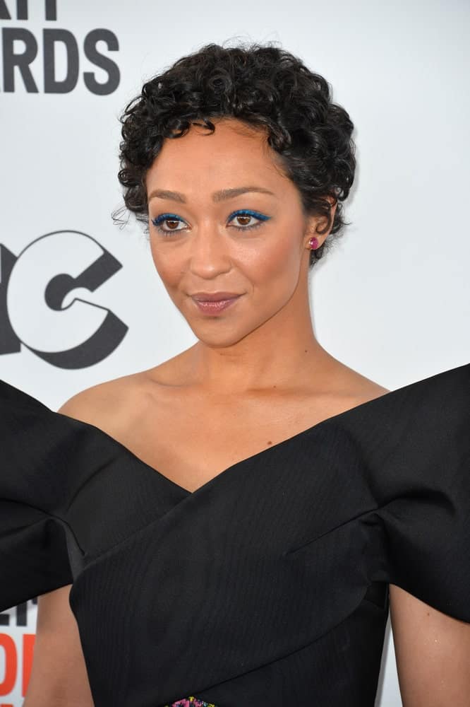 Actress Ruth Negga at the 2017 Film Independent Spirit Awards on the beach in Santa Monica.