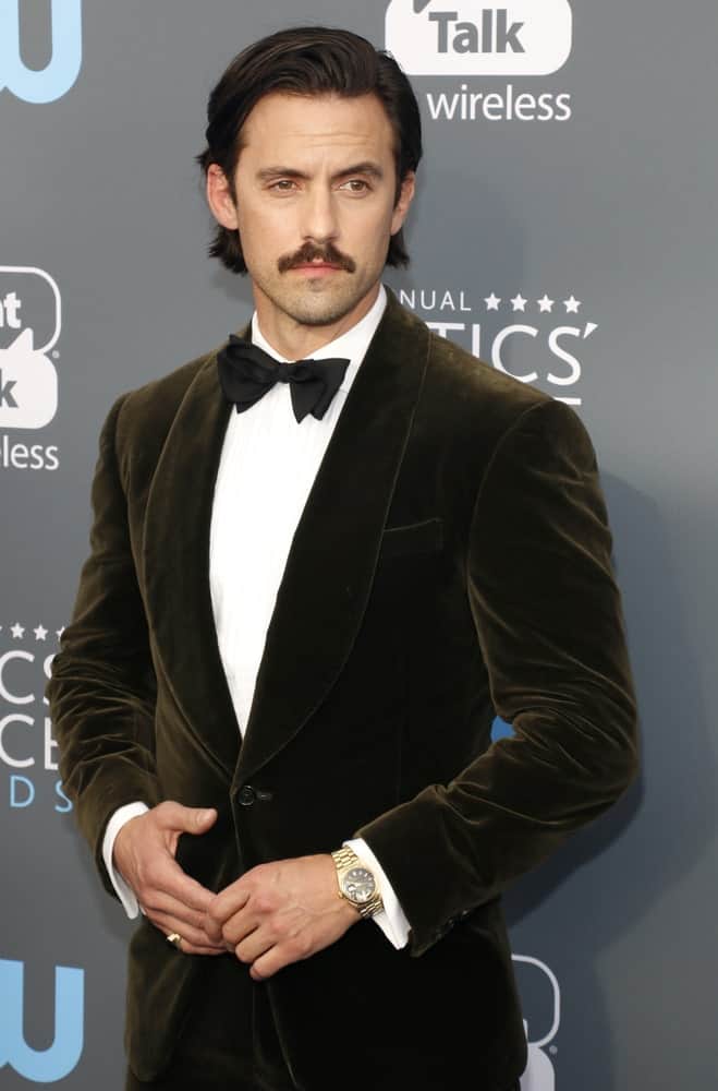 The actor looked sophisticated in a velvet black suit complemented with his side-swept hairstyle and a dad mustache. This look was worn at the 23rd Annual Critics' Choice Awards held at the Barker Hangar in Santa Monica, USA on January 11, 2018.