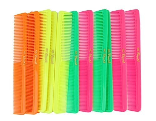 7 inch All Purpose Hair Comb. Hair Cutting Combs. Barberâ€™s & Hairstylist Combs. Neon Mix. 12 Units.