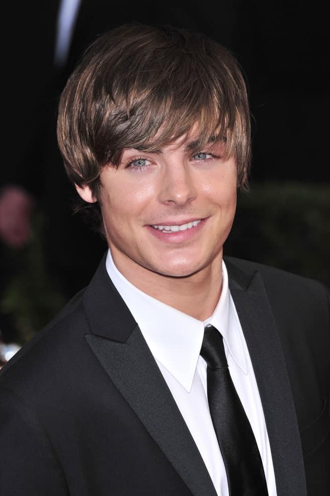 Zac Efron in a classic black suit attending the 14th Annual Screen Actors Guild Awards held at the Shrine Auditorium, Los Angeles, California on January 27, 2008.