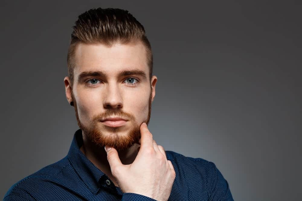 Man with pompadour hairstyle and a beard.