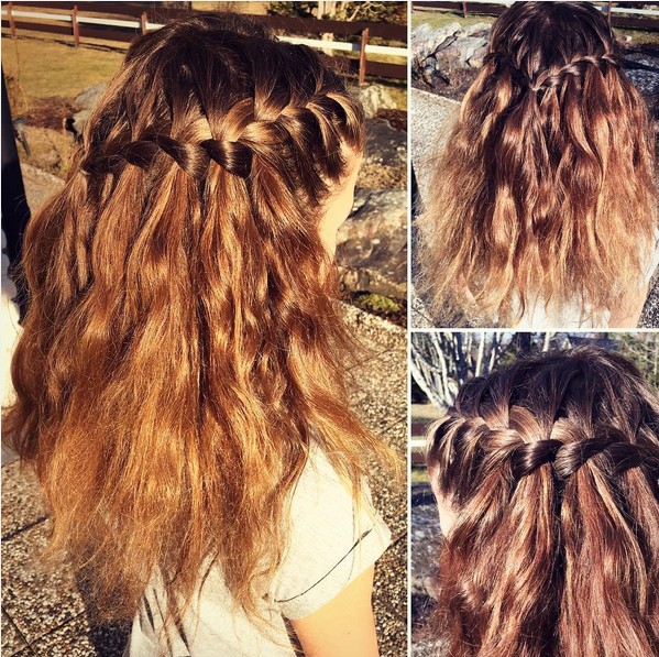 French Braid into Waterfall Braid