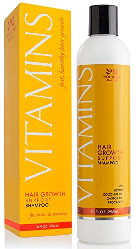 Nourish Beaute Vitamins Hair Growth Shampoo - DHT Blockers and Biotin Shampoo For Hair Regrowth and Thickening, Hair Growth Treatment For Men and Women, Volumizing Shampoo - 2 Month Supply