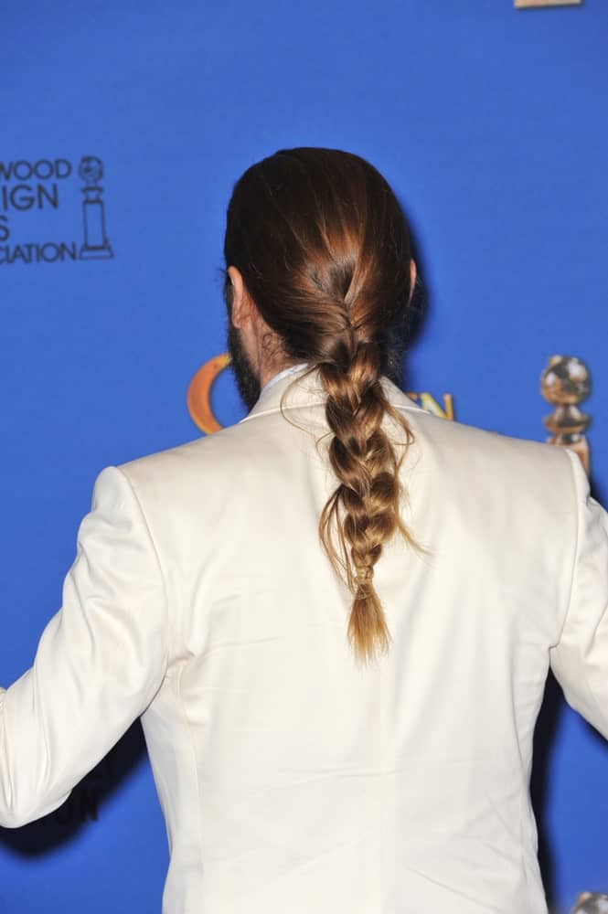 The actor arranged his long brunette hair into a messy man braid at the 72nd Annual Golden Globe Awards held last January 11, 2015.