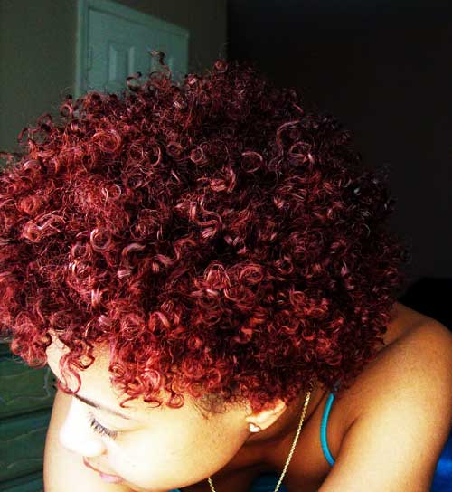 Short Red Curly Hairstyle for Black Women