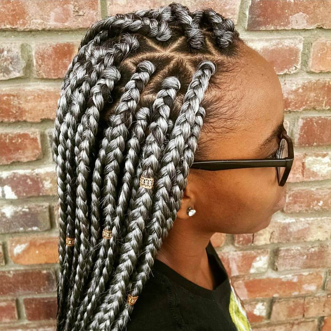 Grey Box Braids