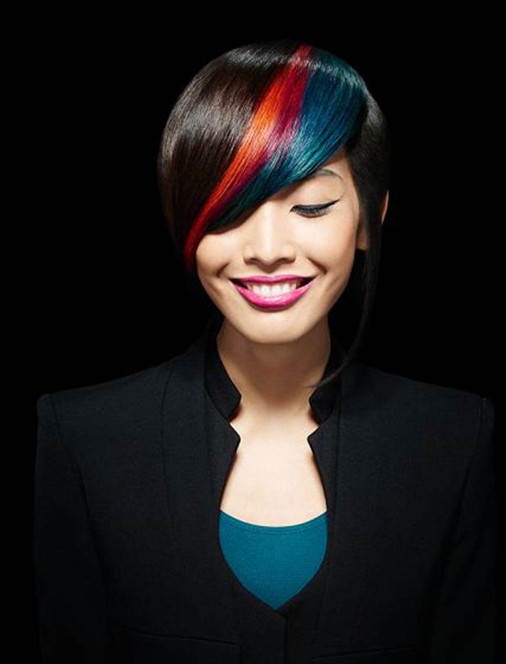 Blue Red Black Hair Color Bob Hairstyles 2018