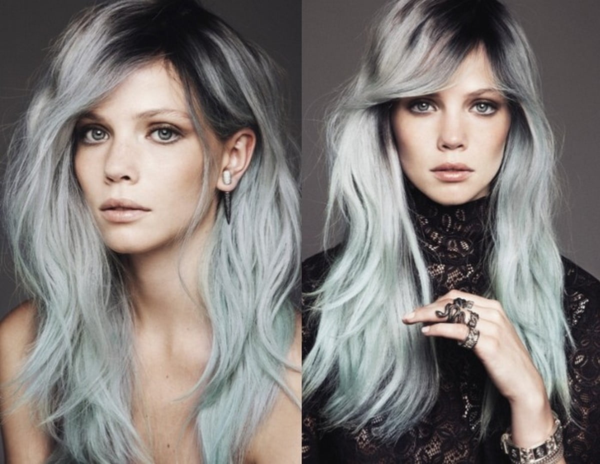 Grey Long Straight Hairstyles Fall - Winter 2016-2017