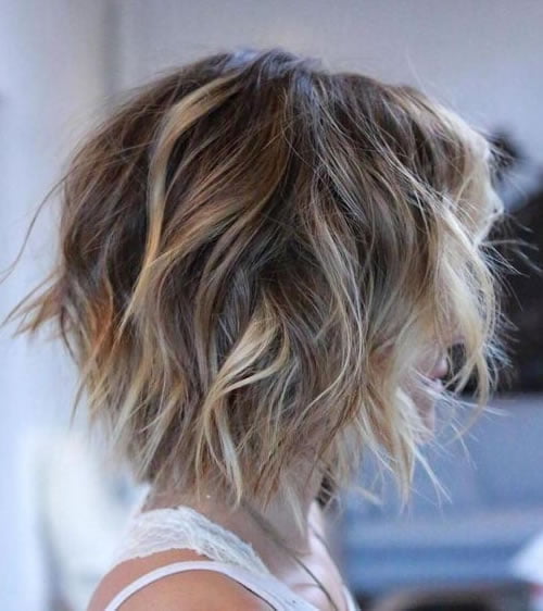 Shaggy ombre blonde haircut