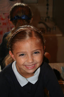 Portrait of young girl modeling "Hair Headband" hairstyle