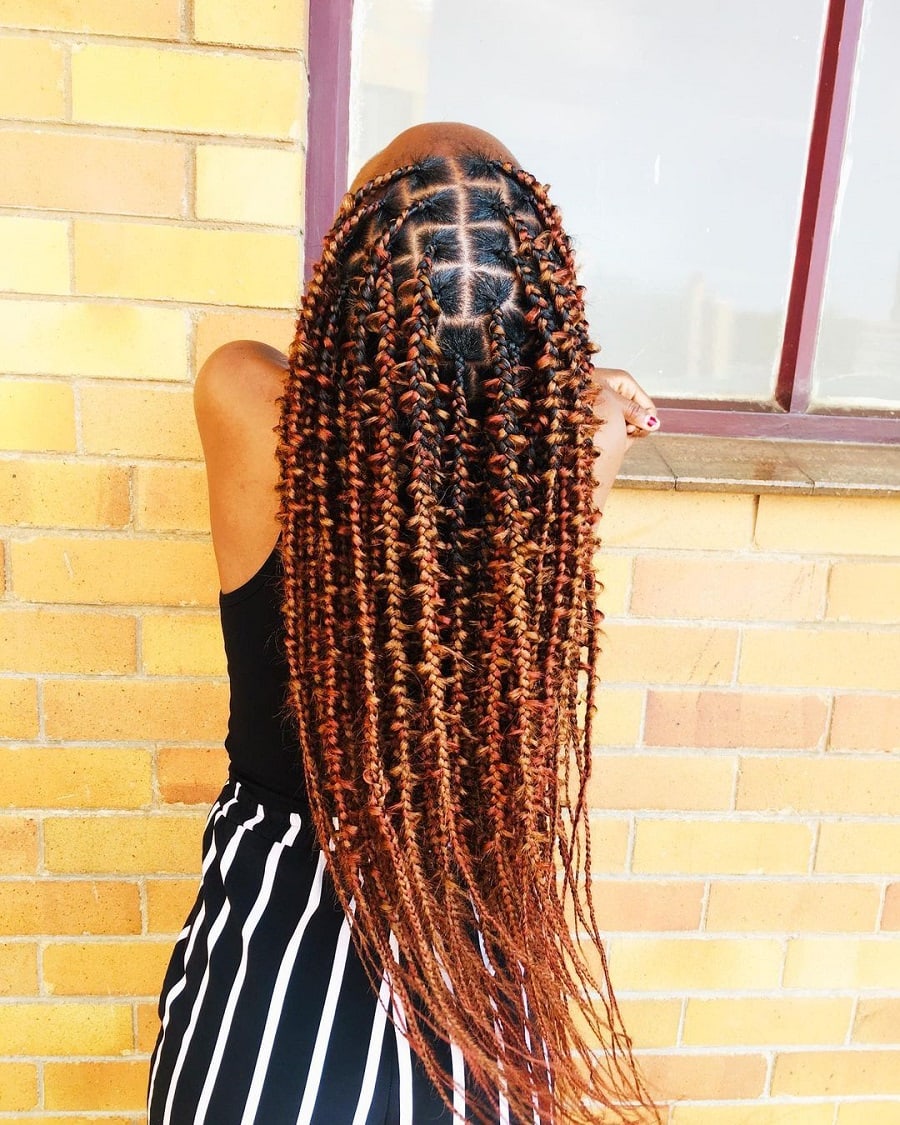 dark brown butterfly braids hairstyle