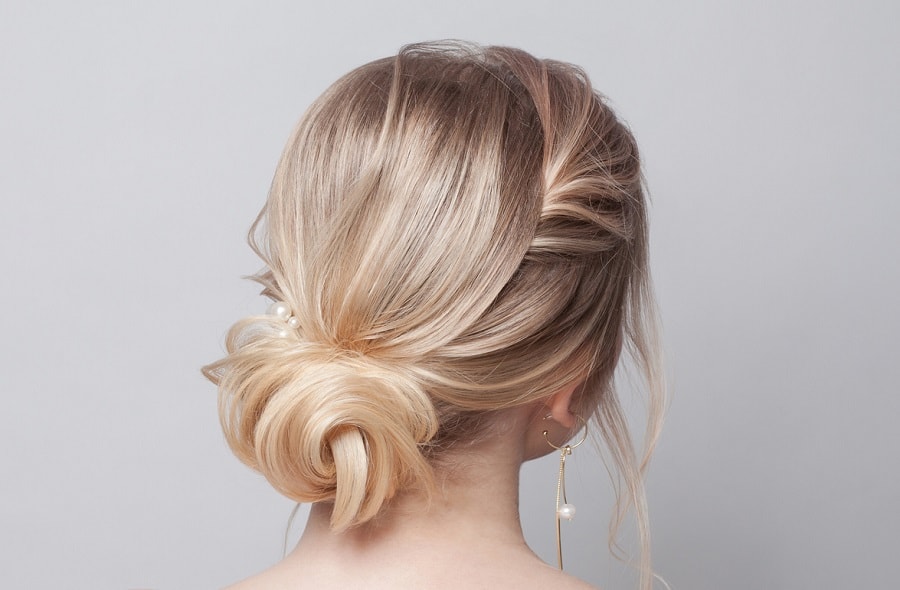 boho bun for blonde hair