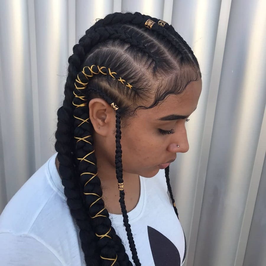 black girl with tribal braids