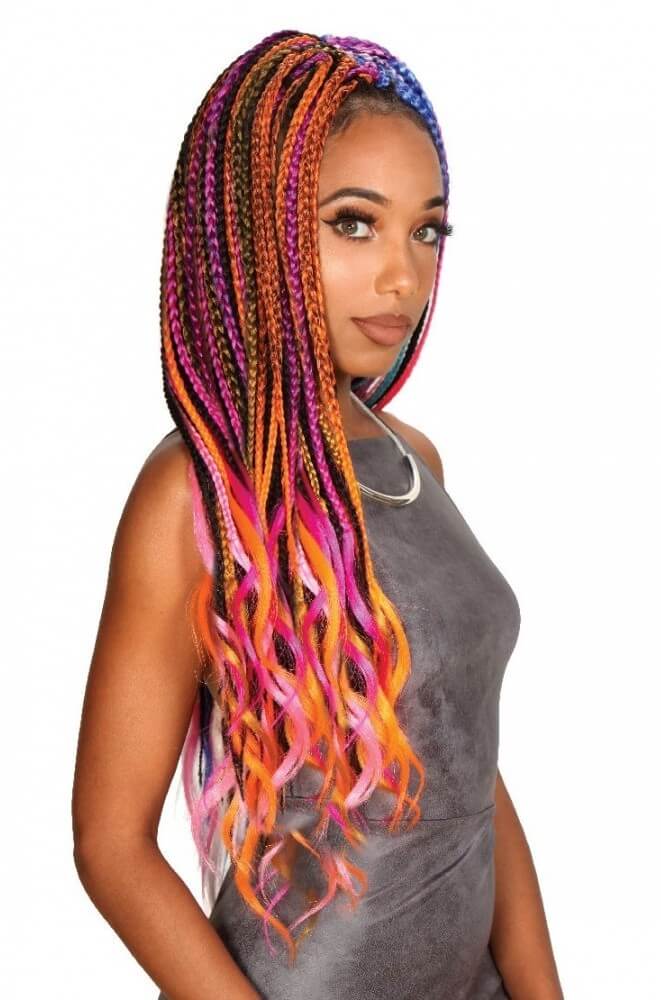 Different Color Box Braids