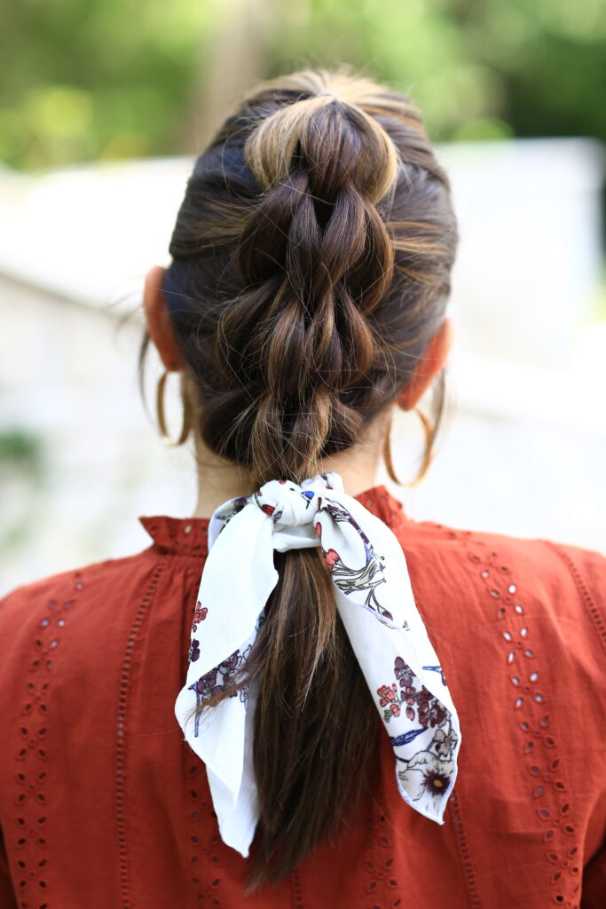 Back view of the 3-Strand Pull-Thru Braid