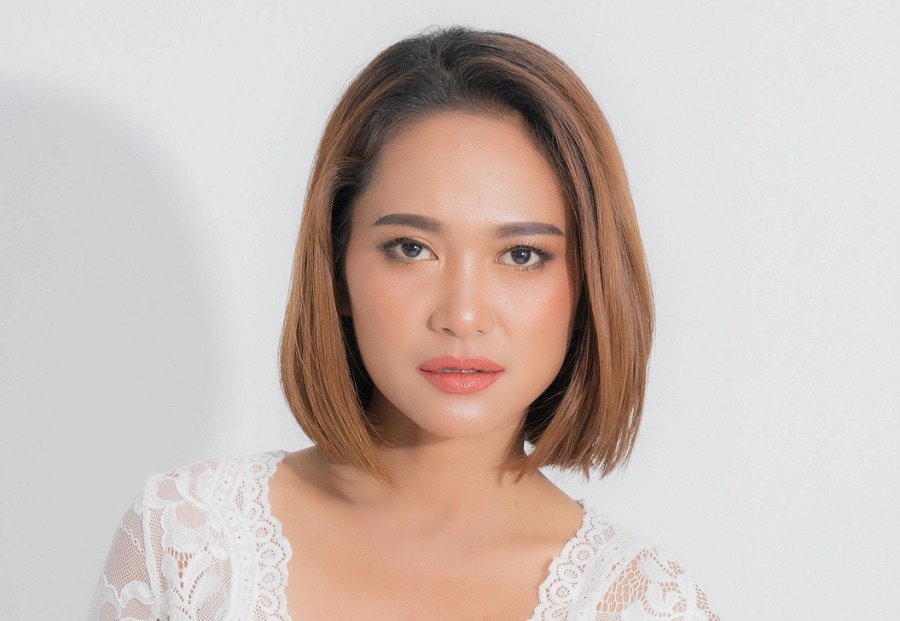 caramel brown bob for Asian bob