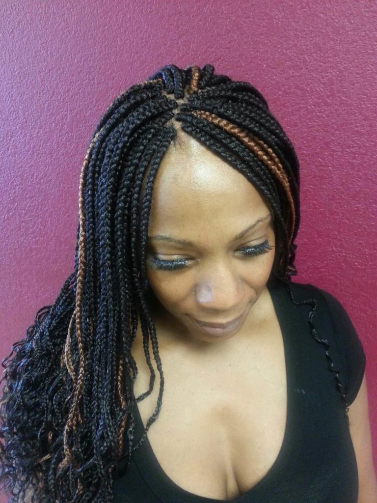 Box Braids with Highlights